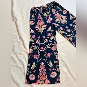 💥3/$30💥 Tassle Navy Floral Boho Wide Leg Crop Pants Festival